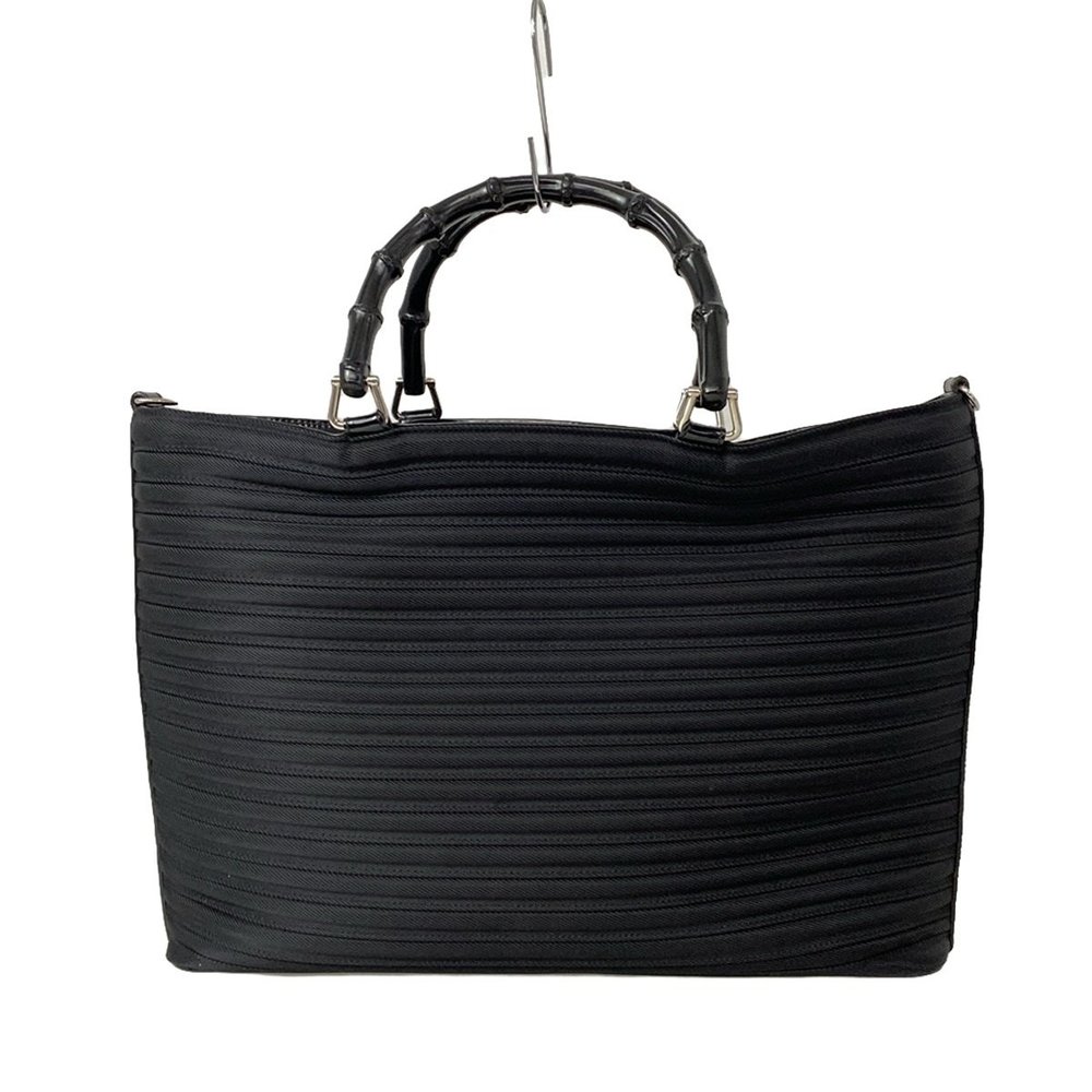 Gucci Bamboo Classic Handbag Chemical Fiber Leather Black